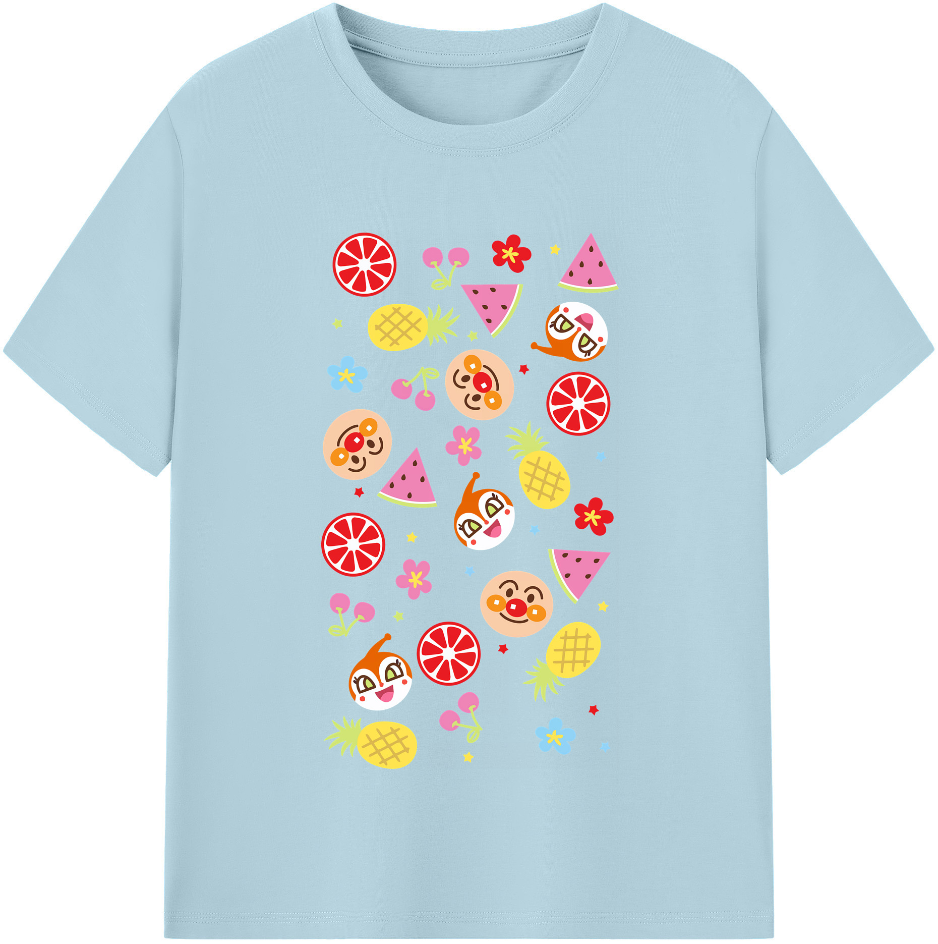 （画像用） アンパンマン Anpanman 綿100％半袖Tシャツ（フロントプリント）